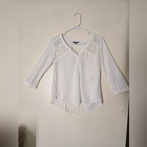 American Eagle Outfitters White Lace Blouse